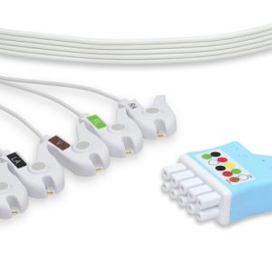 GE Marquette Compatible Disposable ECG Lead Set Clip/Grabber Box of 10