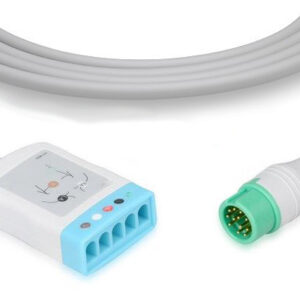 Mindray > Datascope Original 0010-30-42719 ECG Trunk Cable, 3/5 Lead, Adult/Pediatric, 12 Pin, Defib-Proof, AHA/IEC