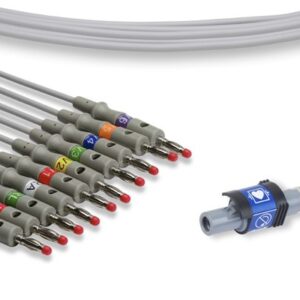 Welch Allyn SE-PRO-600 Compatible AHA 10 lead EKG Cable, Banana