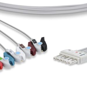 Compatible Spacelabs AHA 5-Lead ECG Leadwires, Pinch/Grabber