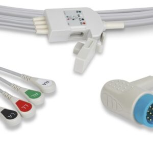 Compatible Physio Control 12-Lead ECG Cable Trunk Cable with 4-Wire Limb Leads, Snap, AHA