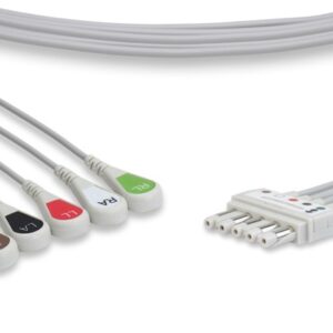 Compatible Spacelabs AHA 5-Lead ECG Leadwires, Snap