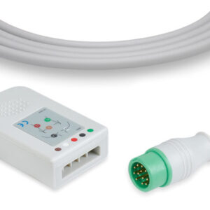 Mindray Compatible 12-pin, ESU-Proof, 3/5 lead ECG cable, Adult/Pediatric, AHA