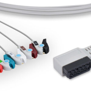Compatible AHA Philips Holter 5 Leads, Pinch/Grabber