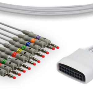 Philips ST80i compatible 12 lead EKG Cable, AHA, Banana