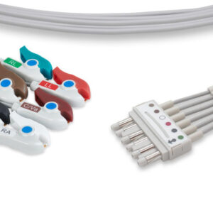 Compatible Spacelabs AHA 6-Lead ECG Leadwires, Pinch/Grabber