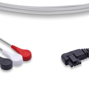 Lechnologies Compatible 3-Lead Cable, Snap, AHA