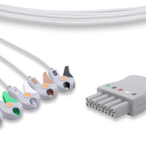 Compatible Datascope Passport Leadwires, 5 Leads, Neonate, Pinch/Grabber, AHA