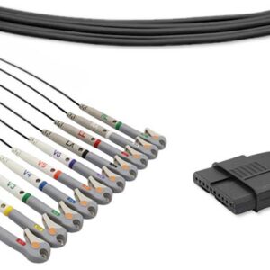 Schiller Compatible 10-Lead EKG Cable, Pinch/Grabber, AHA