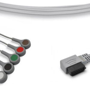 Philips Compatible DigiTrak XT 5 Lead Holter Cable, Snap, AHA, 35"