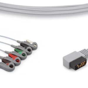 Philips Compatible DigiTrak XT 5 Lead Holter Cable, Pinch/Grabber, AHA, 35"
