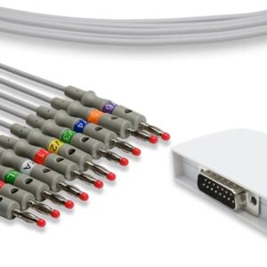 Midmark Compatible EKG Leadwires, 10 Leads, AHA w/o notches