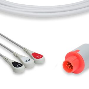 Bionet Direct Connect, One-Piece ECG Cable: 3 Leads AHA Snap
