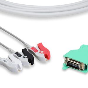 Nihon Kohden Direct Connect, One-Piece ECG Cable: 3 Leads AHA Clip