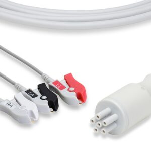 Colin Direct Connect, One-Piece ECG Cable: 3 Leads AHA Clip