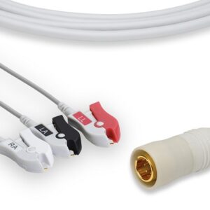 Colin Direct Connect, One-Piece ECG Cable: 3 Leads AHA Clip