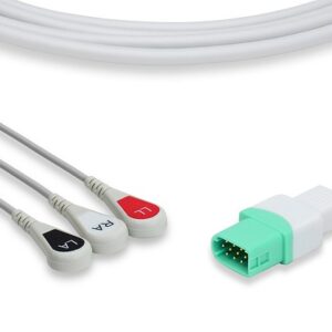 Datascope Passport V Direct Connect, One-Piece ECG Cable: 3 Leads AHA Snap