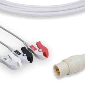 CAS Med Direct Connect, One-Piece ECG Cable: 3 Leads AHA Clip
