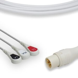 CAS Med Direct Connect, One-Piece ECG Cable: 3 Leads AHA Snap