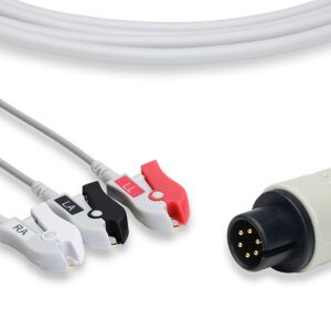 AAMI, One-Piece ECG Cable, 3 Leads Clip