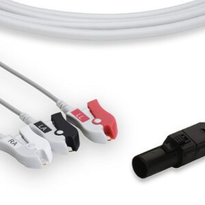 Cardell One-Piece ECG Cable, 3 Leads Clip