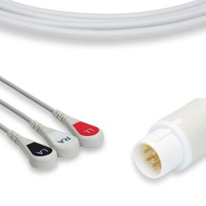 Mennen Direct Connect, One-Piece ECG Cable: 3 Leads AHA Snap