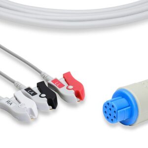 Datex Direct Connect, One-Piece ECG Cable:3 Leads AHA Clip