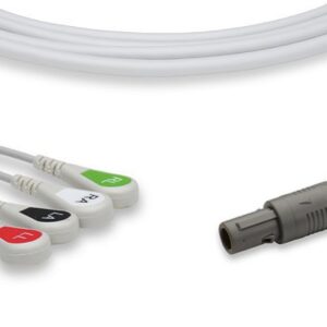 Petas One Piece ECG Cable 4 Leads Snap