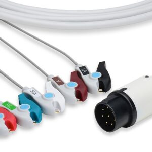 Nihon Kohden Direct Connect, One-Piece ECG Cable: 5 Leads AHA Clip