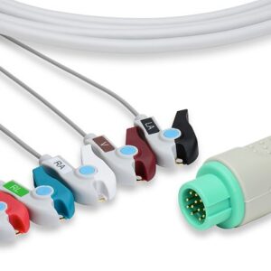 DRE Waveline One-Piece ECG Cable, 5 Leads Clip