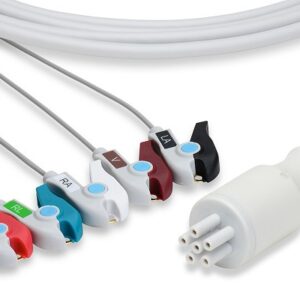 Colin Direct Connect, One-Piece ECG Cable: 5 Leads AHA Clip