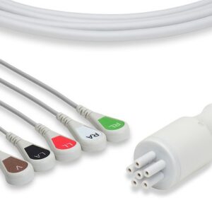 Colin Direct Connect, One-Piece ECG Cable: 5 Leads AHA Snap