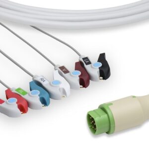 Siemens Direct Connect, One-Piece ECG Cable: 5 Leads AHA Clip