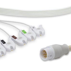 Philips One-Piece Compatible Disposable ECG Cable M1977A 5 Leads Clip Each