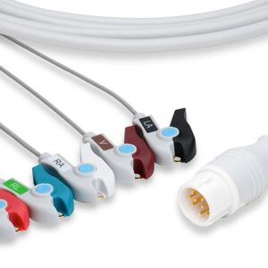 Philips Direct Connect, One-Piece ECG Cable 2017003-001: 5 Leads AHA Clip