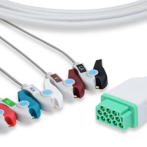 GE Healthcare Marquette Direct Connect, One-Piece ECG Cable:5 Leads AHA Clip