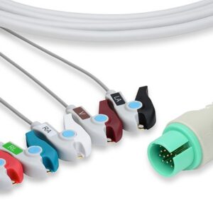 Spacelabs Direct Connect, One-Piece ECG Cable 700-0008-06: 5 Leads AHA Clip