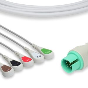 Spacelabs Direct Connect, One-Piece ECG Cable 700-0008-06: 5 Leads AHA Snap