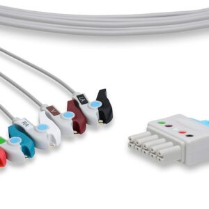 Fukuda Denshi Original CMO-07FT-5NAB 5 Lead Patient Cable With Clip Type