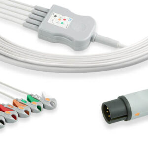 Zoll Compatible Direct-Connect 5 Lead Cable, Pinch/Grabber, AHA, 1KOhms