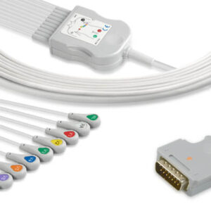 Compatible Burdick Direct-Connect EKG Cable, AHA, 10 Leads, Snap