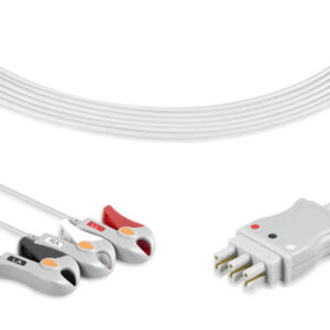 Philips Compatible ECG 3 Lead Set, AHA, 35 in, Pinch/Grabber, Grouped