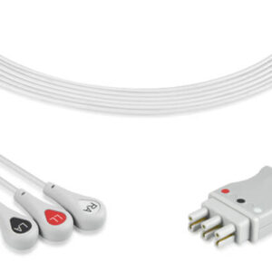 Hellige ECG Lead Set: 3 Leads AHA Style 35in Snap
