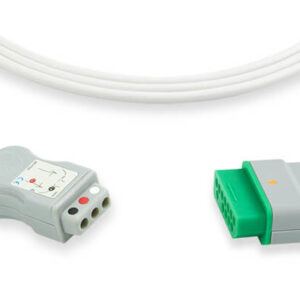 Nihon Kohden Compatible, DIN Style 3-Lead Trunk Cable, AHA