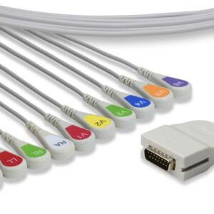 Burdick EK10 EKG Cable - 10 Leads Snap 9.8 ft