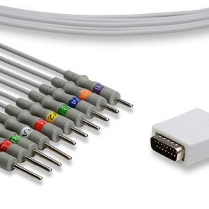 Nihon Kohden Connector EKG Cable (without screws): 10 Leads Needle