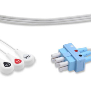 Philips Twin Pin (AA style) Disposable 3 Lead ECG Leadwire Snap Box of 10