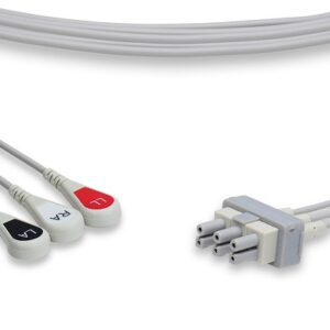 Philips Compatible ECG 3 Lead Set, AHA, 35 in, Snap