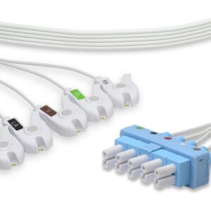 Philips Disposable Twin Pin (AA Style) ECG Leadwires 5 Leads Clip/Grabber Box of 10