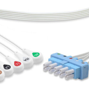 Philips Disposable Twin Pin (AA Style) ECG Leadwires 5 Leads Snap Box of 10